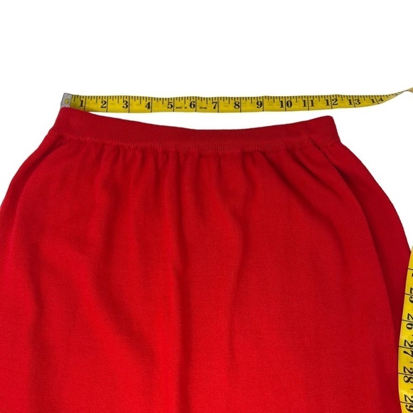 Prophecy Red Knit Midi Length Pencil Skirt Size M USA Made Cotton Comfort Waist - Picture 10 of 13